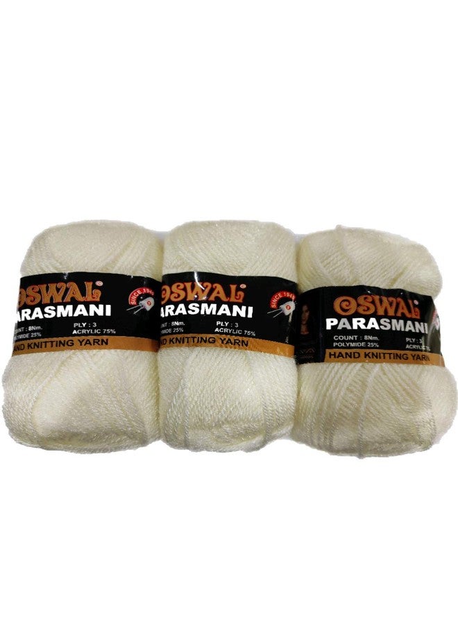 Oswal parasmani Wool Hand Knitting Soft Fingering Crochet Hook Colour (100GMS Each) 400GMS Shade no.1